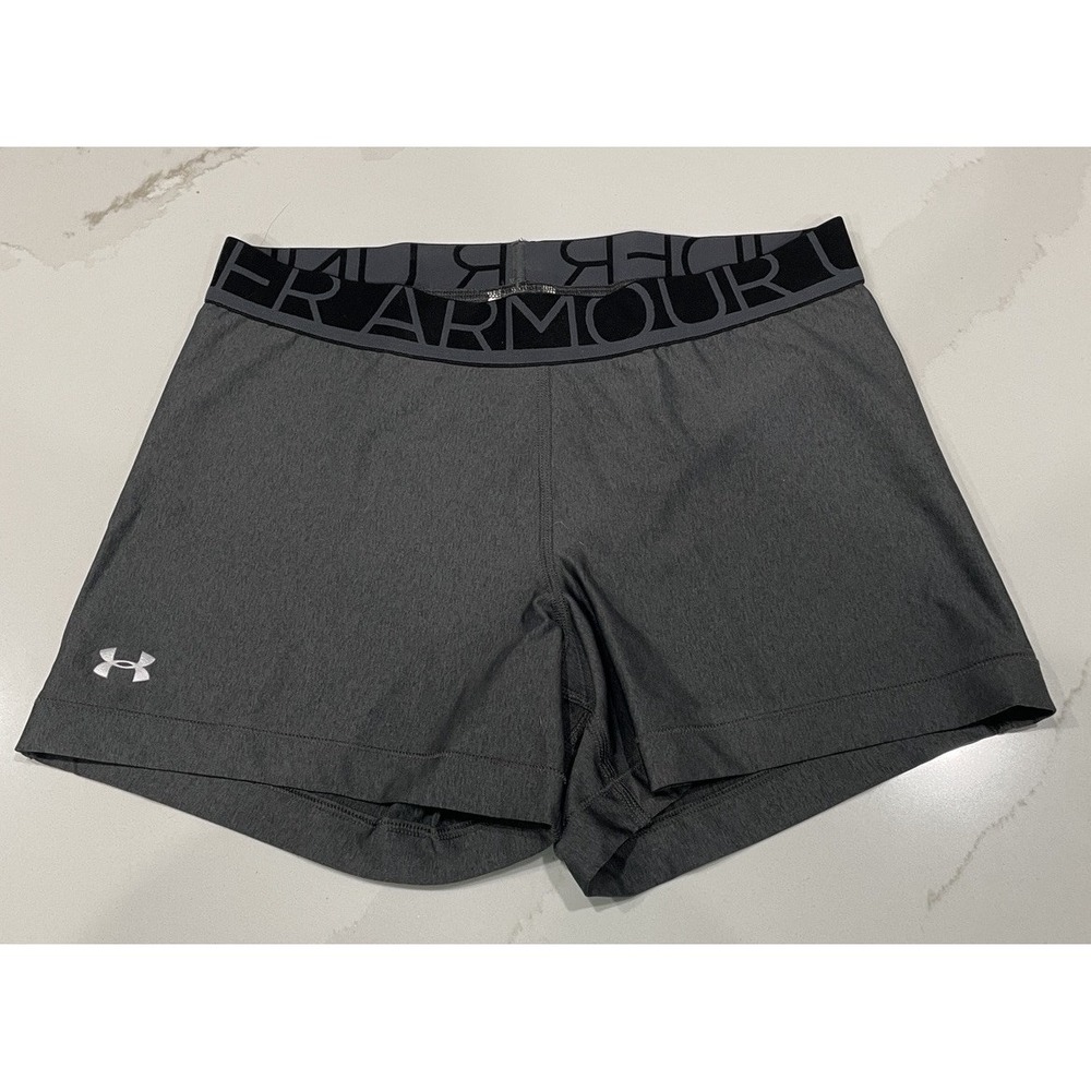 Under Armour Baselayer Womens L Shorty‎ 3 Inch Inseam Heat Gear Yoga Gym Workout